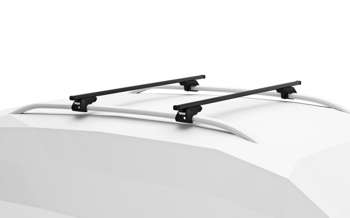 Thule Evo SquareBar roof rack system for raised rails on MITSUBISHI Montero 5-dr SUV, 1999 - 2006
